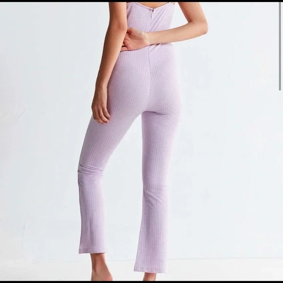 Urban Outfitters Lavender Gingham Bodycon Jumpsuit - Picture 2 of 5